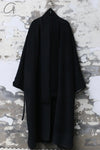 Mutedance 24 Autumn and Winter Collarless Buttoned Belt Long Coat MD-MD24FW20-DARK MD24FW19 MD24FW20